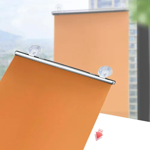 Vista 20 de Cortinas opacas para ventana, con ventosas, persianas enrollables sin taladro, 75% de protección UV, aislamiento térmico temporal, persianas Negro