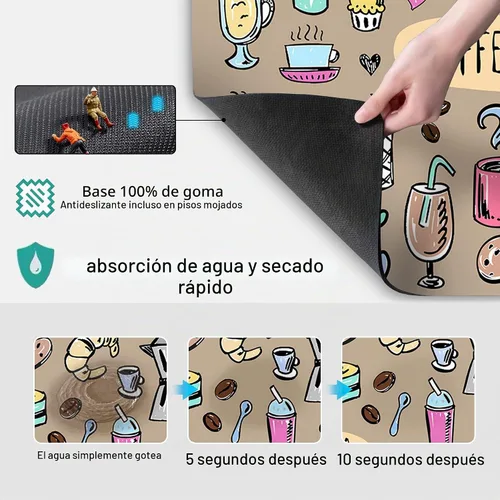 Vista 2 de Alfombrilla Divertida para Cafetera - Bandeja Espresso para Barra de Café Bajo Alfombrilla para Cafetera, Alfombrilla para Cafetera para Encimera