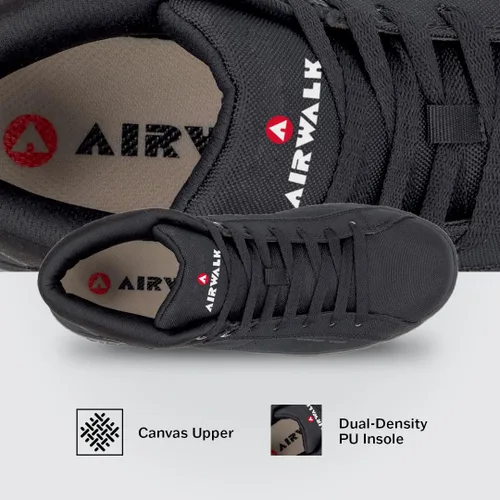 Vista 5 de Airwalk Deuce Mid Top Composite Toe - Zapatos de trabajo industriales para hombre, negronegro, talla 10, anchos, cómodos y ligeros para hombre