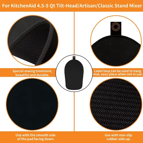 Vista 4 de Alfombrilla deslizante para mezclador Kitchenaid, alfombrilla deslizante para mover el mezclador, almohadilla compatible con mezclador Kitchenaid