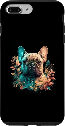 Vista 9 de iPhone 15 Bulldog francés Lindo perro hermoso flores niña Frenchie caso