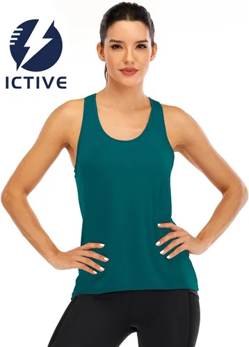 Vista 2 de ICTIVE - Camiseta sin mangas para mujer, de espalda cruzada y con apertura, ideal para correr, practicar yoga y otros ejercicios