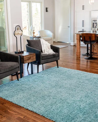 Vista 429 de Unique Loom Colección Davos Shag - Alfombra Lino