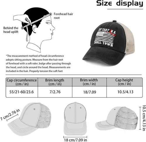 Vista 6 de Hat Try That in Small Towns Trucker Hat Men Funny Mesh Cap for Summer