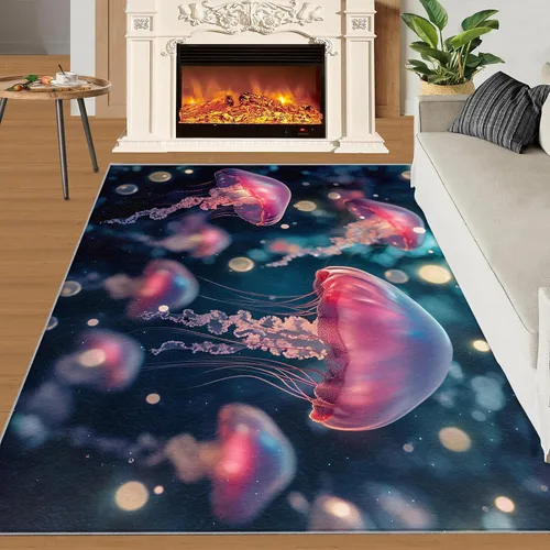 Vista 30 de Cyberpunk - Alfombras para dormitorio, alfombra de área Cyberpunk Hacker, alfombras futuristas para sala de estar, alfombra antideslizante