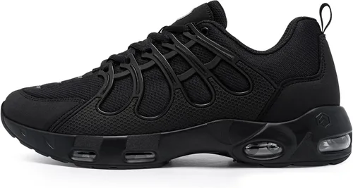 Vista 3 de LARNMERN Zapatos de trabajo antideslizantes para hombre, antideslizantes, antideslizantes, con amortiguación de aire, zapatos para restaurante