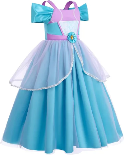 Vista 2 de Disfraz de sirena para niñas, disfraz de princesa, fiesta de cumpleaños, Halloween, Navidad, carnaval, cosplay