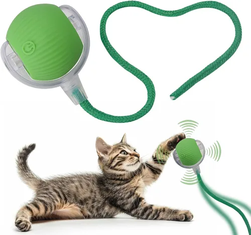 Vista 14 de Pelota interactiva de juguete para perros y gatos: pequeño juego para mascotas con luz LED y cola de cuerda para activar el movimiento, lindo regalo