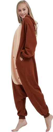 Vista 3 de SimZoo Pijama de animal para adultos, disfraz de cosplay de animales para hombres y mujeres, ropa de dormir unisex de una sola pieza