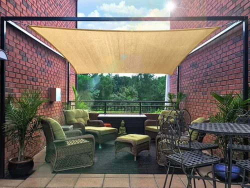 Vista 6 de Toldo rectangular para exteriores, 8 x 12 pies, cubierta de tela resistente al aire libre, refugio para terraza, jardín, cochera (color arena)