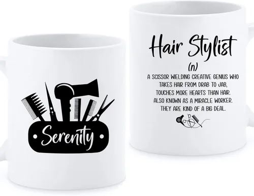 Vista 12 de Taza de peluquería, taza de café para peluquería, taza de café personalizada para estilista, taza con nombre personalizado Becomes A Hairstylist