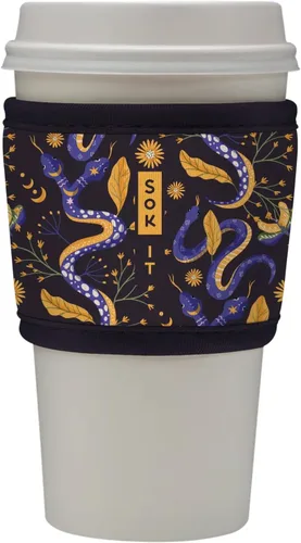Vista 85 de Sok It HotSok Coffee & Tea - Funda de neopreno con aislamiento reutilizable (floral abstracto)