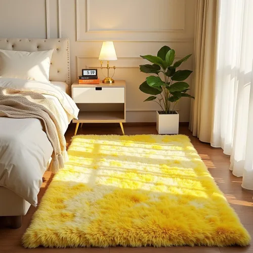 Vista 241 de Softlife Alfombra naranja para dormitorio, alfombra de felpa esponjosa para sala de estar para niñas, alfombra lanuda para niños, alfombra suave