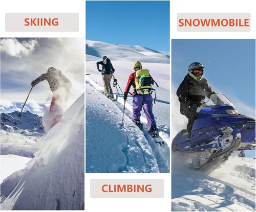 Vista 6 de DONBAO Guantes de esquí de invierno para hombres y mujeres, guantes de nieve impermeables para pantalla táctil, antideslizantes, cálidos