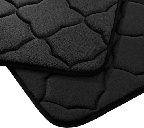 Vista 6 de Juego de 2 alfombras de baño de espuma viscoelástica, extra suaves, absorbentes, de secado rápido, con alfombra de inodoro en forma de U, lavables a