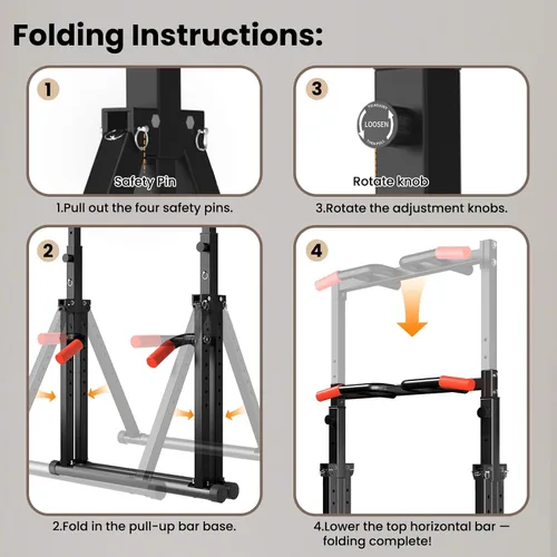 Vista 8 de WATBKHE Power Tower Pull Up Dip Station, Pull Up Bar Free Standing Negro 01