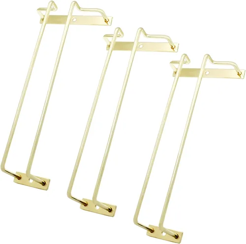 Vista 8 de Estante para copas de vino de 7 pulgadas para debajo del gabinete, soporte para copas de vidrio, colgador de almacenamiento, organizador de metal