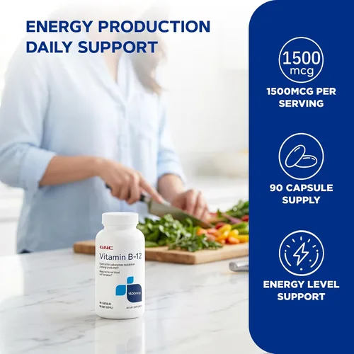 Vista 8 de GNC Vitamina B-12 1500mcg, apoya la producción de energía, 90 cápsulas