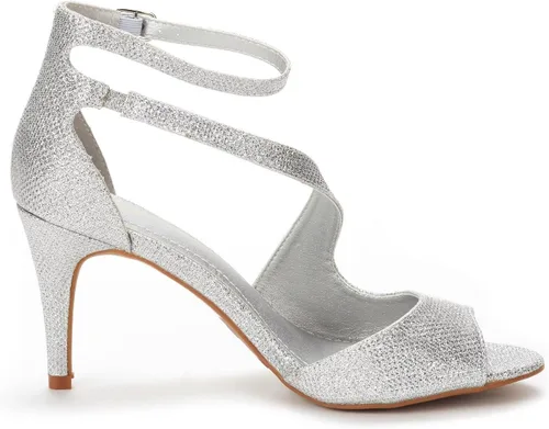 Vista 3 de Dream Pairs Nile Sandalias modernas de tacón tipo stiletto, con puntera abierta, para mujer