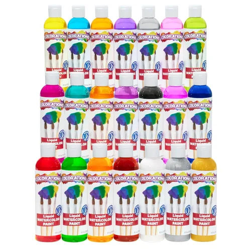 Vista 16 de Colorations Pintura líquida para acuarela sin parabenos, juego de 8 colores vibrantes, 8 onzas líquidas, no tóxica y fabricada en los Estados Unidos