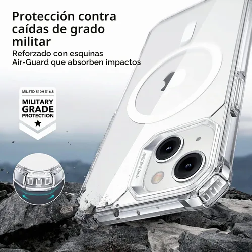 Vista 3 de ESR Funda para iPhone 14/13, compatible con MagSafe, protección de grado militar, esquinas que absorben los golpes, resistente a los arañazos, parte