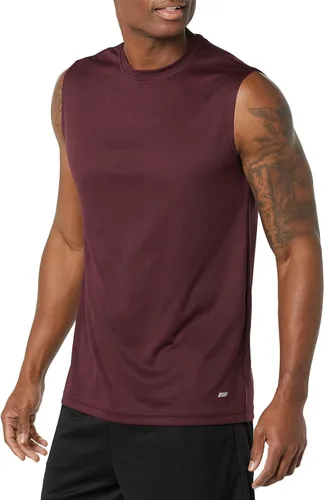 Vista 2 de Tienda Essentials Camiseta sin mangas Performance Tech Muscle para hombre, paquete de 2