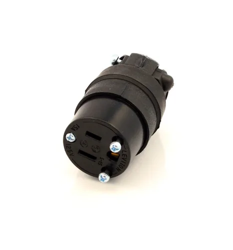 Vista 2 de Leviton - conector de hoja recta de hule 515CR 15 Amp 125 V, negro, 515CR, 125 volts