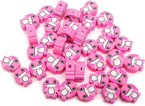 Vista 49 de 100 piezas de cuentas de arcilla polimérica Heishi espaciadoras mixtas, suministros para hacer pulseras, pendientes, collares de bricolaje, Bandera