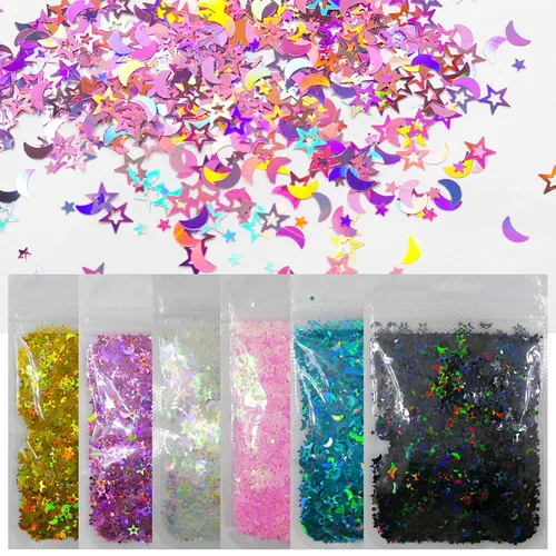 Vista 8 de LoveOurHome Resina holográfica de uñas de 2.16 oz con purpurina en copos de San Valentín, mariposa, corazón, brillos, manualidades, lentejuelas