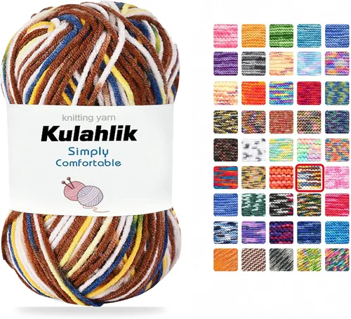Vista 111 de Hilo acrílico de 8.82 oz (5 x 1.76 oz) para tejer, hilo de hilo degradado colorido, 5 rollos de madejas, perfecto para cualquier proyecto de 06