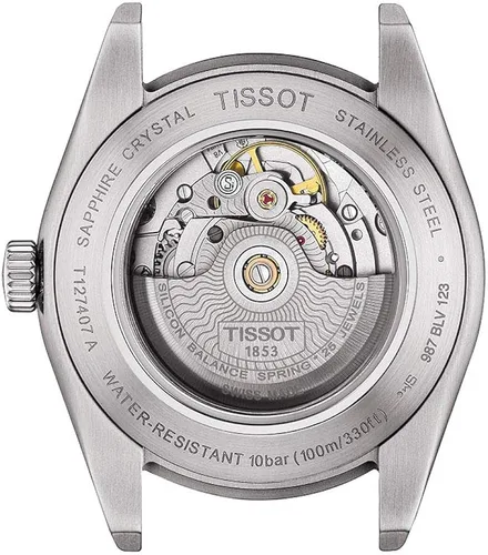 Vista 4 de Tissot Mens Gentleman Auto Reloj de vestir de acero inoxidable marrón T1274071605101