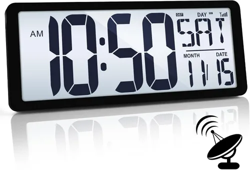 Vista 11 de TXL Reloj de pared digital grande de 14.2 pulgadas, funciona con pilas, reloj digital con pantalla grande con día, fecha y temperatura, reloj