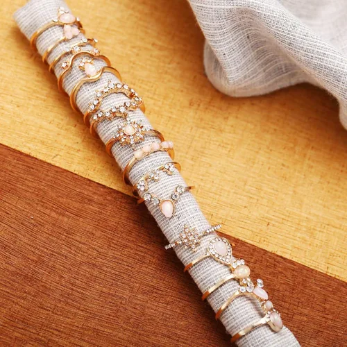 Vista 7 de Juego de anillos geométricos personalizados de cadera para niñas de 10 a 12 años