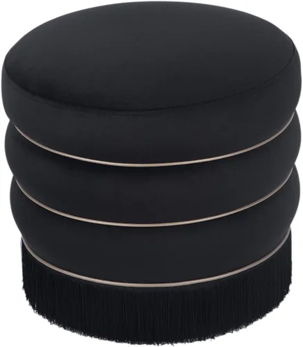 Vista 5 de TOV Furniture Lakka - Otomana de terciopelo negro
