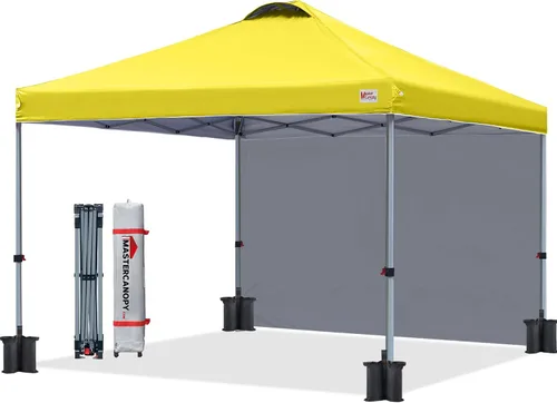 Vista 26 de MASTERCANOPY - Toldo desplegable duradero con 1 pared lateral (6.6 x 6.6 pies, caqui)