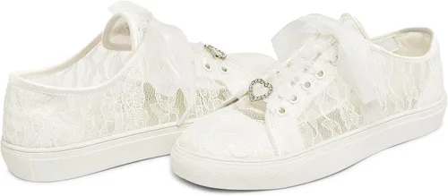 Vista 5 de JIAJIA 8832 Zapatos de boda Zapatillas de novia Zapatos de tenis de novia Zapatos de tenis de encaje