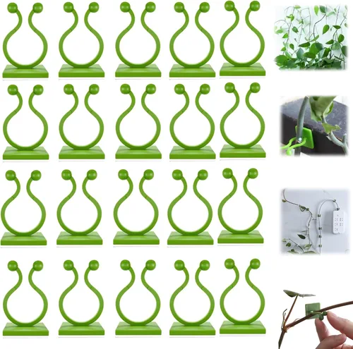 Vista 12 de HISKI Clips de pared para escalada de plantas, fijador de plantas verdes con gancho autoadhesivo, clips de pared para plantas trepadoras, clips