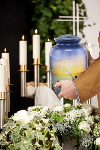 Vista 8 de Urna de pesca – Urna de cremación de pesca de tamaño completo – Urnas para adultos para hombres y mujeres – Urnas funerarias y conmemorativas