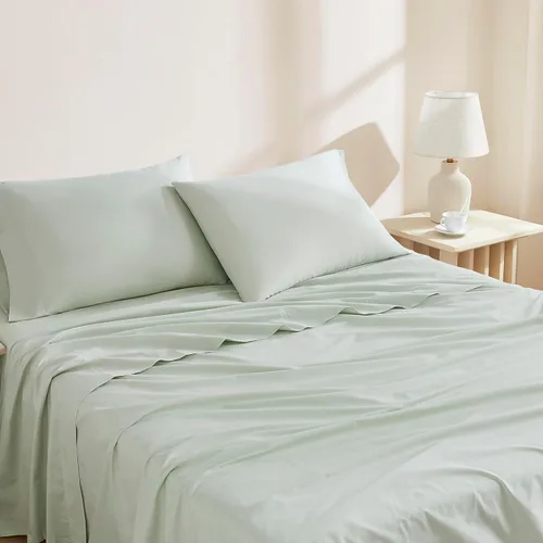 Vista 9 de Linen Closet Juego de 2 fundas de almohada de algodón orgánico de lujo de 144 hilos, color blanco ártico
