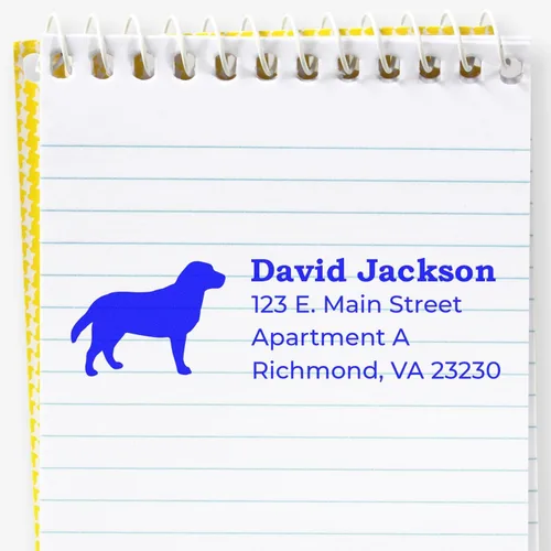 Vista 42 de Airedale Terrier Address Stamp, Custom Airedale Terrier Hand Stamp for Dog Lovers, Duo Rubber Return Address for Pet Owners