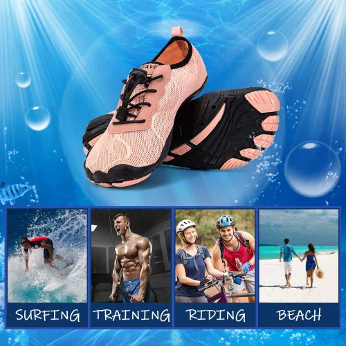 Vista 7 de HIITAVE - Zapatos de agua minimalistas para mujer de secado rápido para hacer natación bucear surfear hacer deportes acuáticos ir a la piscina a