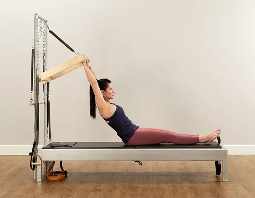 Vista 4 de Contrology - Reformador de pilates con torre, equipo de pilates para gimnasio o estudio en casa, 86 pulgadas