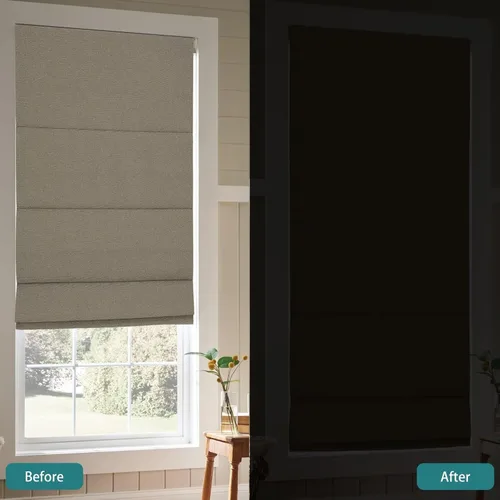Vista 3 de Changshade Persiana enrollable personalizada sin cables, persianas de oscurecimiento de habitación con cenefa de cassette, control de luz