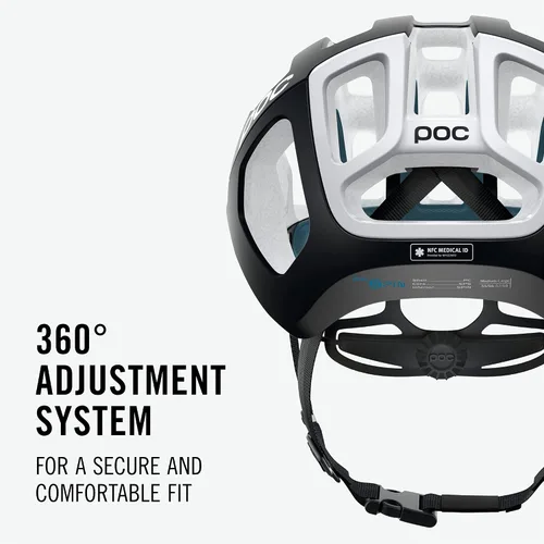 Vista 5 de POC, Ventral Air Spin NFC - Casco de bicicleta para ciclismo de carretera, uranio negro/hidrógeno blanco, talla L