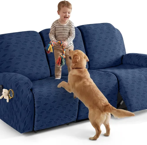 Vista 40 de TAOCOCO Funda para Reclinable de 3 Piezas, Fundas para Silla Reclinable, Funda Elástica de Jacquard para Silla Reclinable, Protector de Muebles