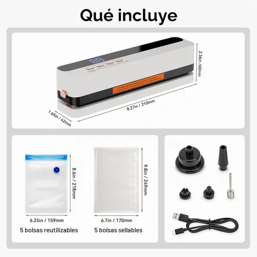 Vista 9 de Portable Cordless Vacuum Sealer, Rechargeable Food Sealer Machine