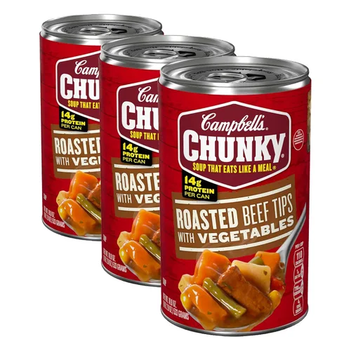 Vista 11 de Campbell's Chunky Sopa, Sopa de Puntas de Carne Asada con Verduras, Lata de 18.8 Oz