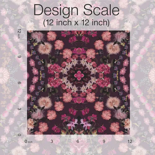 Vista 8 de Mr. Kate Papel tapiz de flores secas Kaleidoscope Peel and Stick, RMK12320RL, rosa, morado