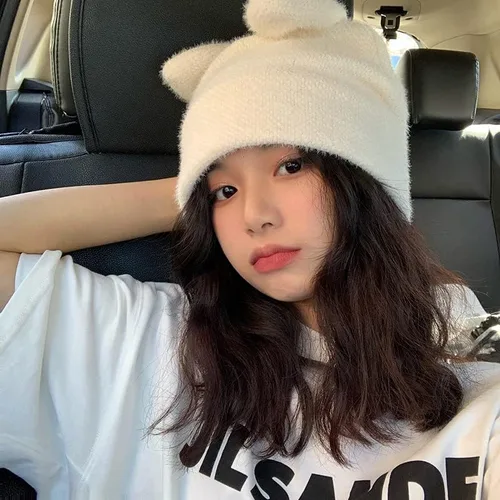 Vista 2 de Bonitos gorros para mujer, gorros para mujer, accesorios Y2K, gorros Kawaii para niñas, sombreros de ganchillo para mujer