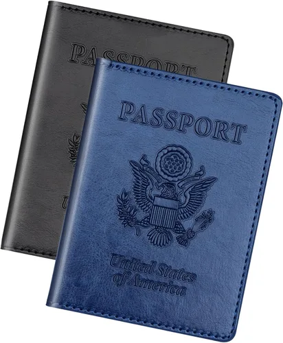 Vista 14 de Herain Soporte para pasaporte para viaje y crucero, 2 piezas, funda para pasaporte, cartera, regalo de viaje, para mujeres, hombres, familia